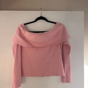 Pink Off-Shoulder Women's Sweater